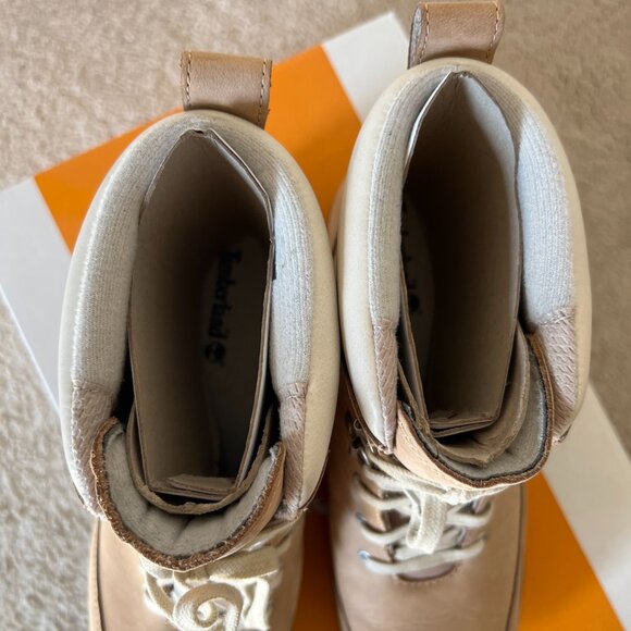 Timberland Ellendale Women's 9.5M Lace-Up Boots Light Beige Nubuck - Picture 7 of 16